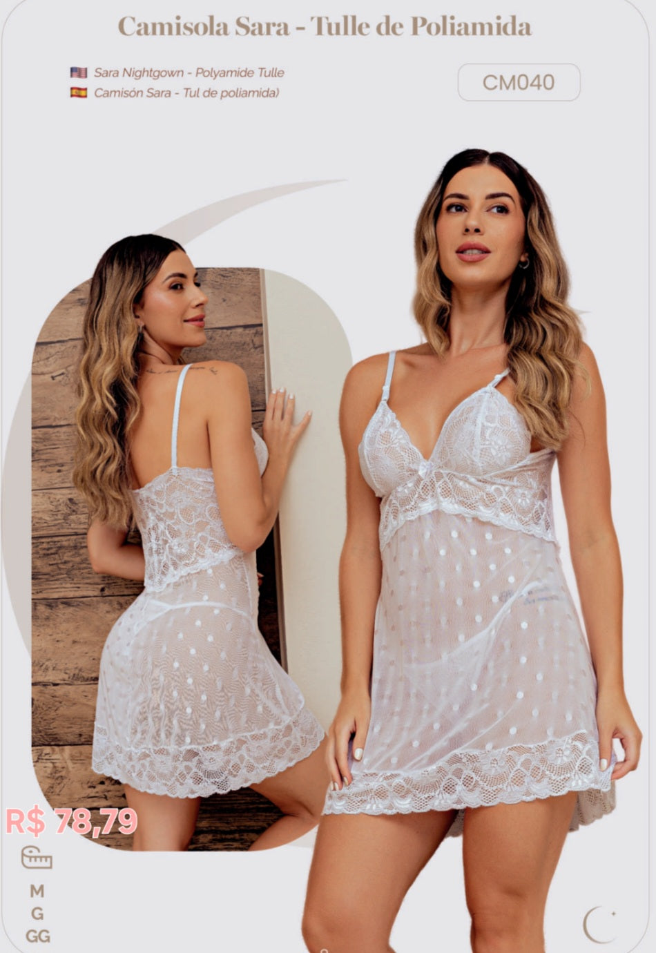 Camisola Sara - Tulle Poliamida